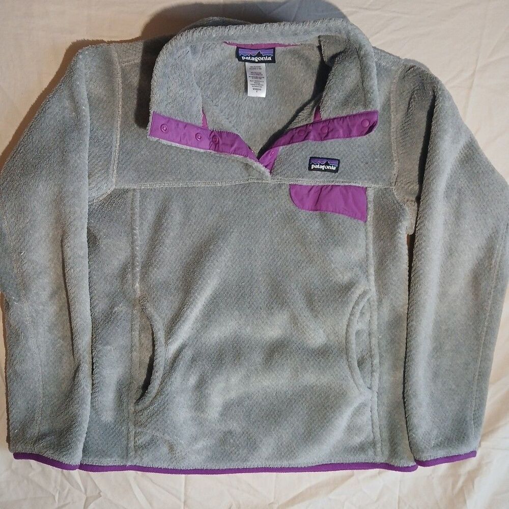 Patagonia Gray Snap T Fleece Pullover Jacket Size SMALL Women's Outdoors